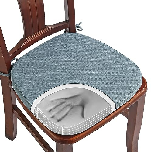 BUYUE Cuscino per Sedia in Memory Foam di Lusso 1 Pezzo, Cuscino per Sala da Pranzo a Forma di U da 40 cm in Jacquard Confortevole, Cuscino per Sedia da Cucina Staccabile e Antiscivolo