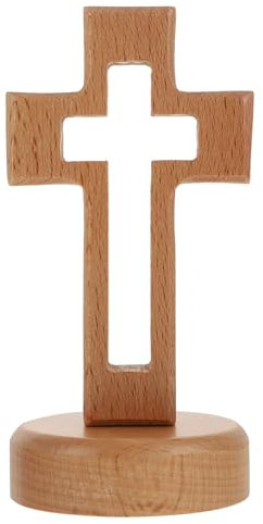 Artibetter Hollow Cross Jesus: Rustic Wooden Wall Cross Handmade Decor for Home, Tabletop Display, Religious for Christians