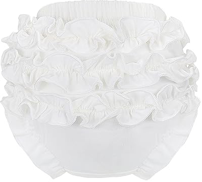 Billion Xin Diaper Covers for Toddler Girls Baby Bloomers 100% Cotton Nappy Cover Knickers (White