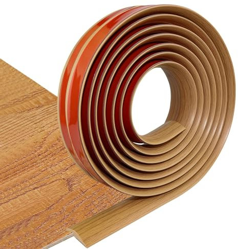 Tira de Umbral de Autoadhesivo, Perfiles de Transición, Roble Amarillo 3.5cm X 1m Tira de Transición de Suelo Piso de PVC, Tira Divisoria de Puerta Piso Autoadhesiva, Para Juntas Entre Suelo y Baldosa