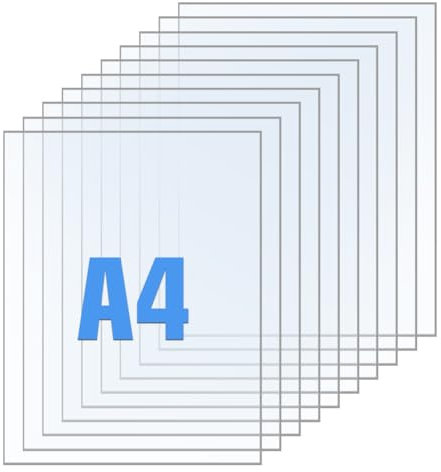 10 Pièces Plaques Acryliques A4 Transparentes – Acryliques Transparentes 1mm Épaisseur, Feuilles Rigides pour Remplacement de Verre, Cadres Photo, Projets DIY, Peinture et Affichage