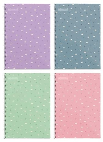 Miquelrius - Packung mit 4 Schulheften, Format Kanzleipapier (215 x 309 mm), 80 Blatt à 90 g/m², kariert, 4 x 4 mm mit Rand, Spiralbindung, ideal für den Schulanfang