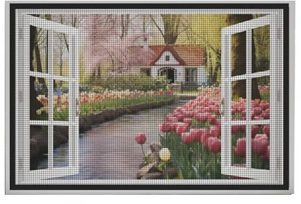 Insektenschutz Fliegengitter/Mückengitter Bausatz Montage ohne Bohren/Schwarz/130x190cm