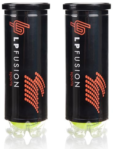 LP Fusion Buy Professional FusionX Pro Padel Balls, Pro & Beginners Padel Balls, with Storage Bottle, Adults Unisex 3 Un (Set of 2)