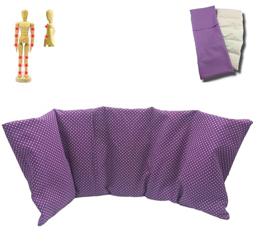 Cuscino termico topos lila(XL), cuscino riscaldante, noccioli di ciliegia, per la cervicale, cervical riscaldante, cuscino noccioli ciliegia, termoforo cervicale,50x20cm,800gr, fodera lavabile