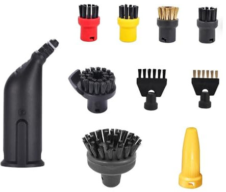 10 Stück kompatibel mit Kärcher Dampfreiniger SC1, SC2, SC3, SC4, SC5 Hochwertige Rundbürsten Düse und Flächenreiniger-Zubehör für effektive Reinigung von hartnäckigem Schmutz in Ihres Hauses