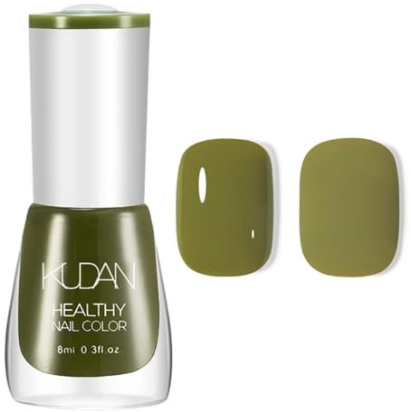 Green Nail Varnish - Sage Green Nail Polish - Chip Resistant & Quick Dry Nail Polish - High Glossy Olive Green nail Polish - Natural nail polish Long Lasting, No Required Curing