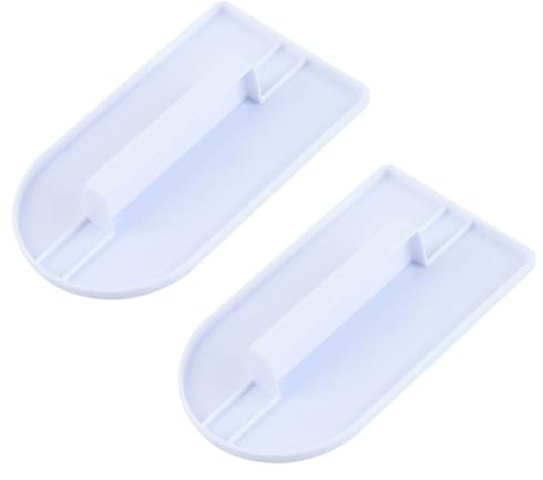 2 herramientas de plástico blanco para fondant con asa, decoración de pasteles, pulidor, raspador de glaseado, herramienta de alisado de superficie de tartas, herramienta de alisado de superficie de