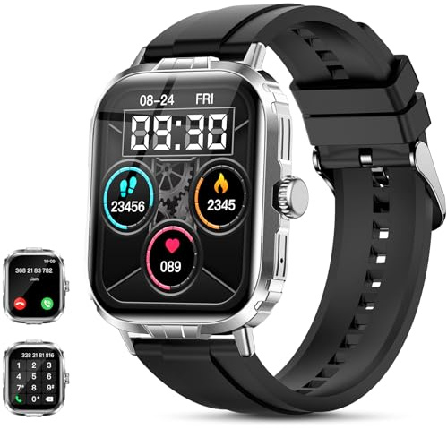 LAOYABB Smartwatch Uomo Donna con Effettua o Risposta Chiamate, 2.01'' Orologio Fitness Smart Watch con Cardiofrequenzimetro/Contapassi, Impermeabile IP68 Orologio Sportivo per Android iOS