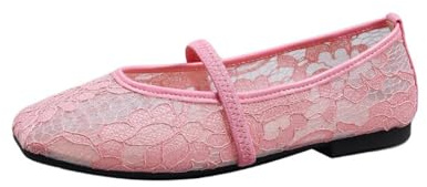 Generisch Ballerines confortables pour femme - Chaussures de danse classiques - Chaussures de danse antidérapantes - Chaussures d'été larges - Chaussures de ballet sportives à lanières, V04 Rose, 36