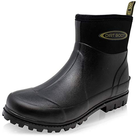 Dirt Boots Unisex Adults Neoprene Wellington Garden Wellies Stable Yard Ankle Mucker Boots (13 UK Men, Black, numeric_13)