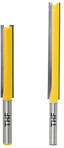 TXHF 2pcs Extra Long Straight Router Bit, 1/4 Shank 2 & 3 Long Cutting Trimming Cutter for Woodworking