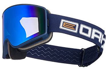 ORIGINE Maschere da Sci da Neve, Lenti antiappannamento Rimovibili con Sistema di bloccaggio a Clip, Occhiali da Snowboard OTG per Bambini-Blue