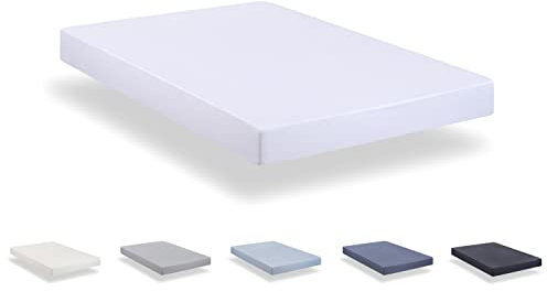 Spannbettlaken aus gebürsteter Mikrofaser, extra weich, für Betten 80 x 190/200 cm, Weiß