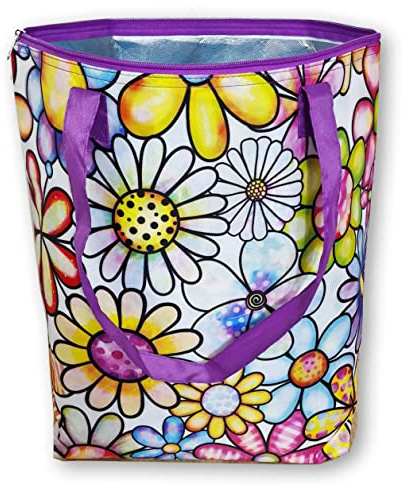 Dispositivo di raffreddamento pieghevole riutilizzabile, Shopping, borsa da spiaggia leggera e durevole, con fodera interna in alluminio per una perfetta funzione di raffreddamento - 25L