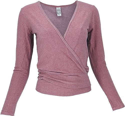 GURU SHOP Wickelshirt, Pullover, Wickeljacke, Yogashirt - Altrosa, Damen, Synthetisch, Size:S