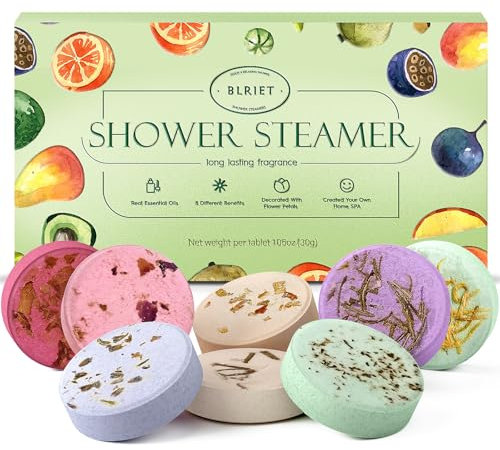 Blriet Shower Steamers Aromatherapy Birthday Gifts for Women Men 8 Tablets