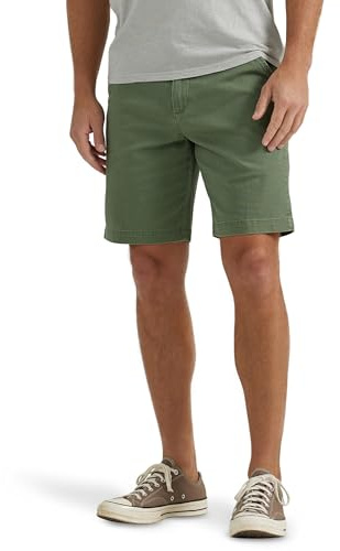 Wrangler Authentics Men's Flat Front Short, Fourleaf Clover, 33W x 7L
