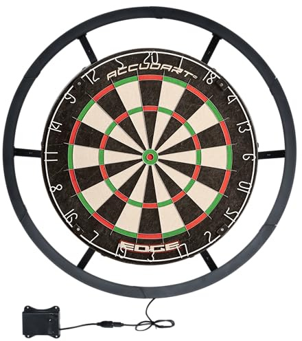 Accudart Vortex LED Surround - Tournament Style - 360 Degree Bright LED Lighting - Fits Traditional 18 Boards - Attaches Together in Minutes