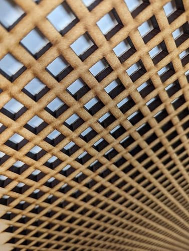 Wooden mesh Decorative Panel, Wall partition, Radiator Cover Grille, Cut-Outs, Kitchen Furniture, Laser Cut in 3mm Thick MDF (Size 1200mm x 620mm) Diamond Pattern D5. Made in The UK. (unprimed)