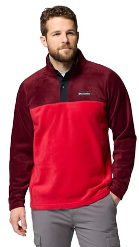 Columbia Steens Mountain Half Snap 2, Pile Pull Over, Mtn Red, Rich Wine, Nero, M