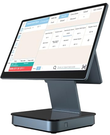MR.BOSS 15.6 Android HD Touch Screen POS Cash Register with 10.1 HD Customer Display for Small Business Retail and Restaurant POS Terminals