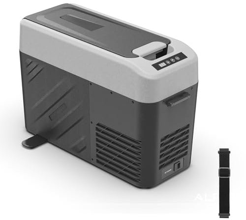 Alpicool KCF15 14.6L Kompressor Auto Kühlschrank Tragbarer Gefrierschrank für Autos, LKWs, Kompakter Camping-Kühlschrank 12/24V DC Kühlbox für Reisen, Autoreisen, Essen & Getränke, Leichtes Design