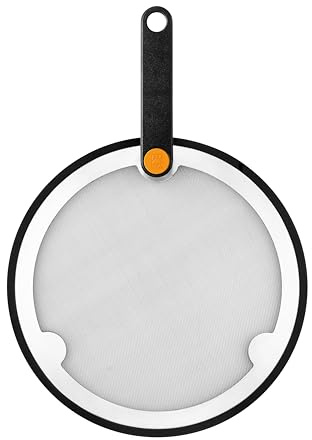 BRA Efficient | Tapa Antisalpicaduras 18-20-22 cm, Malla Acero Inoxidable 18/10 y Silicona, Libre de BPA, Mango plegable de baquelita, Apto para todas las sartenes BRA
