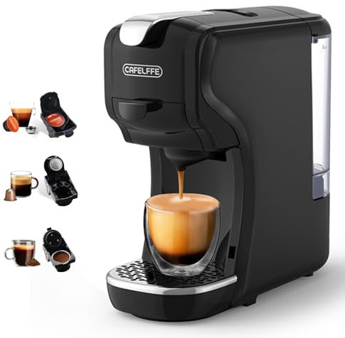 CAFELFFE MK-611 Cafetière à capsules 3 en 1, hauteur de tasse réglable, machine à expresso chaud/froid pour usage domestique/bureau, compatible avec les machines à café NES Original/DG/Ground