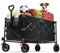 Bollerwagen Faltbar 180L 180KG, Klappbarer Handwagen mit Extra Breite Reifen All Terrain Bollerwagen & Doppelbremsen - Großer Faltbollerwagen für Strand, Camping, Gartenarbeit, Einkauf als Strandwagen