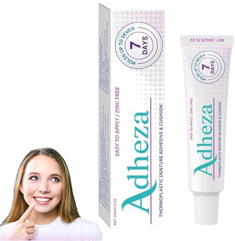 Adheza Adesivo termoplastico per protesi dentarie, acqua calda per una tenuta confortevole, facile da rimodellare e riutilizzare (1pcs)