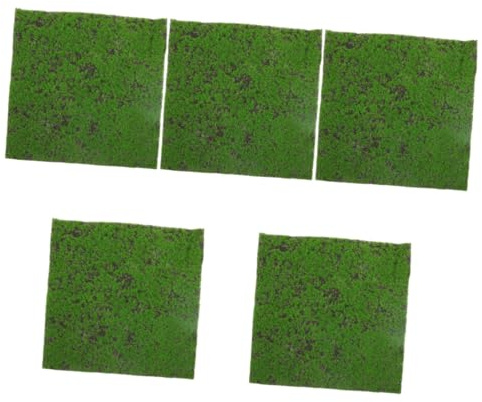 Toyvian 5 Piezas Alfombra de Césped Artificial Decorativa Césped Sintético para Jardín y Decoración Interior Micro Paisaje Ornamental Usar y Personalizable