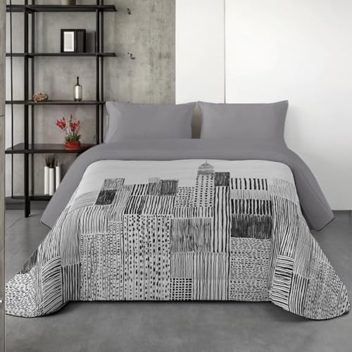 NATURALS - Edredón Nórdico Estampado 300 Gramos Cama 105-100% Microfibra Transpirable Tacto Pluma - 200x260 cm - Acolchado Extra Suave - Otoño/Invierno - Fabricado en España