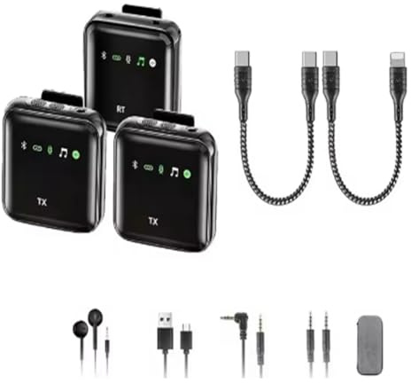 Agwuoetr Microphone Cravate sans Bluetooth pour Android/Appareil Photo/Ordinateur Portable