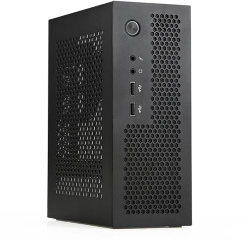 About iled A09 HTPC-datorfodral mini ITX-gaming-PC-chassi för stationär dator USB 2.0-datorfodral hemdatorfodral svart