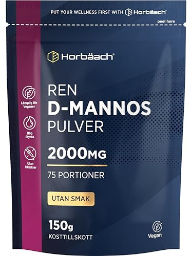 D Manosa 2000 mg Polvo | Sin Sabor | Vegano | 100% D-Manosa Natural | 150g | D Mannose Powder | Horbaach