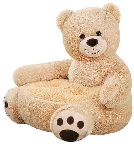 Poltrona per bambini, 20x20x18 pollici Poltrona per bambini dal design simpatico orso dei cartoni animati, divano da gioco con animali in peluche per mobili per cameretta e decorazioni per la casa