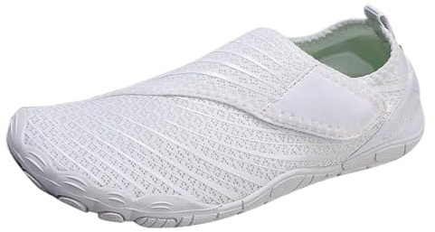 Generisch Zapatillas de deporte acuático, calcetines para natación, playa, piscina, surf, yoga, para mujer y hombre, Blanco, 38