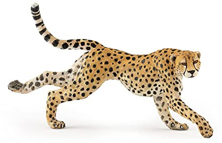 Papo - GUETANO Corriendo - Figurita Realista - Colección Vida Salvaje - Pintado a Mano - Juguete Educativo felino - Detalles fieles - 12,5 cm - Idea Regalo para niños 3+.