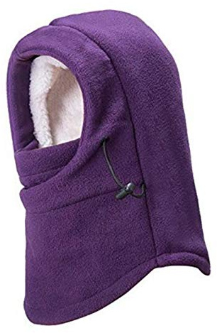Kids Winter Windproof Hat Unisex Children Balaclava with Thick Warm Fleece Cap for Kid Purple