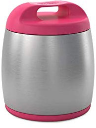 Chicco Porte-gobelet isotherme compact en acier inoxydable pour bébé et enfant, récipient thermique pour aliments chauds, conserve la température jusqu'à 6 heures, 350 ml – 6 mois – Rose