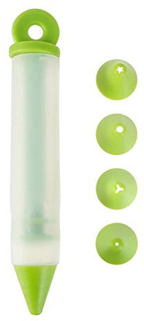 HEMOTON Dekorierstift mit 4 Tüllen DIY Multifunktion Chocolate Gebäck Plätzchen Kuchen Kaffee Backzubehör Backenwerkzeuge Küchenhelfer