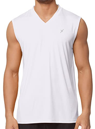 CFLEX Sportskjorta för män, fitness, muscle-skjorta, sportkläder, kollektion, Vit, L