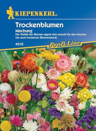 Kiepenkerl Profi-Line Blumensamen-Mischung Trockenblumen 4018 - Blumenmischung - Blumenstrauß - Inhalt für 80 Pflanzen - Sommerblumen, Saatgut, Blumenwiese