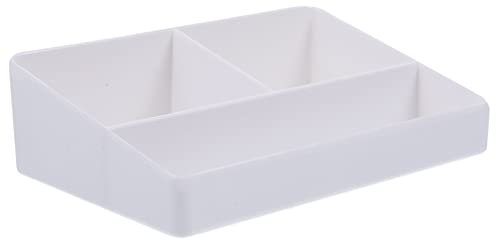 Cabilock Organizer Per Bar Del Caffè e Scatola Porta Bustine Di Zucchero e Tè in Plastica Bianca, 3 Scomparti, Per Ufficio, Casa, Ristorante e Banco