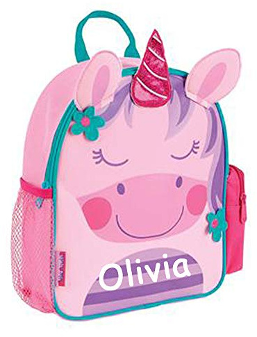 Stephen Joseph Personalized Backpack for Kids 11 Inch Mini Sidekick Book Bag with Shoulder Straps, School and Travel Tote for Boys and Girls (Pink Unicorn)
