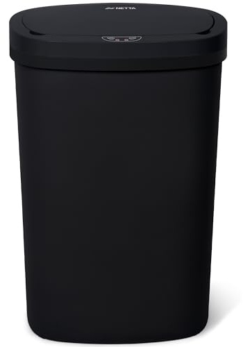 NETTA 50L Sensor Bin for Kitchen - Large Automatic Motion Sensor Waste Rubbish Bin - Touch Free Smart Bin with Infrared Lid & Non Skid Base - Electric Bin for Home, Office, Rubbish & Trash Can - Black