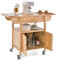 GOPLUS Bewegliche Kücheninseln, Küchenwagen mit Schublade & Schrank & klappbarer Tischplatte, Servierwagen aus Holz, Küchenschrank auf Rollen, 114 x 51 x 88 cm, Natur