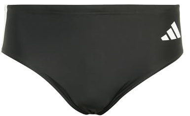 adidas Hombre 3 Stripes Swim Trunks, Black/White, L