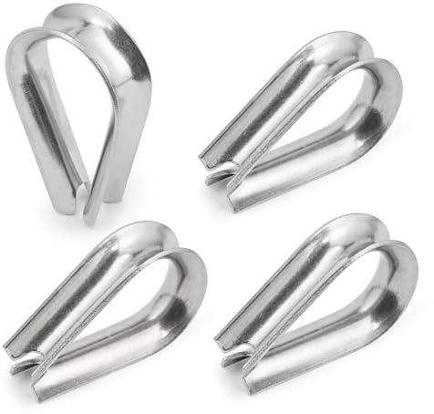 Jamiikury M6 Wire Rope Thimble, 304 Stainless Steel Thimble for 7/32-1/4 Inch Diameter Wire Rope, 12 Pieces